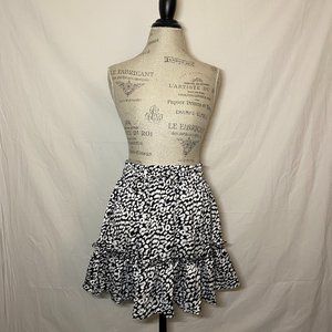 Black & White Leopard Print Skirt